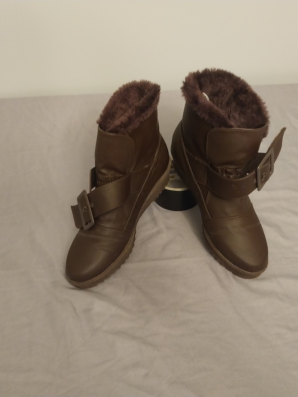 Naturalizer 725N37 Brown Faux Fur Boots size 7W. #0106